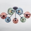 Ripoll Plafondlamp, Kogellampje Blauw, Groen, Koperkleurig, 7-lichts