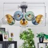 Koyoto Plafondlamp, Kogellampje 82 cm Blauw, Goud, Groen, Duidelijk, 7-lichts