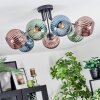 Koyoto Plafondlamp, Kogellampje 82 cm Blauw, Groen, Koperkleurig, 7-lichts