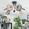 Ripoll Plafondlamp, Kogellampje Amber, Duidelijk, Rookkleurig, 7-lichts