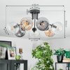 Ripoll Plafondlamp, Kogellampje Amber, Duidelijk, Rookkleurig, 7-lichts