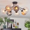 Ripoll Plafondlamp, Kogellampje Amber, Duidelijk, Rookkleurig, 7-lichts