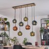 Ripoll Hanglamp, Kogellampje, Hanglamp Natuurlijke kleuren, Zwart, 8-lichts