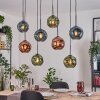 Ripoll Hanglamp, Kogellampje, Hanglamp Natuurlijke kleuren, Zwart, 8-lichts