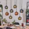 Ripoll Hanglamp, Kogellampje, Hanglamp Natuurlijke kleuren, Zwart, 8-lichts