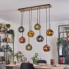 Ripoll Hanglamp, Kogellampje, Hanglamp Natuurlijke kleuren, Zwart, 8-lichts