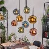 Ripoll Hanglamp, Kogellampje, Hanglamp Natuurlijke kleuren, Zwart, 8-lichts