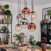 Gastor Hanglamp, Kogellampje, Hanglamp Amber, Chroom, Duidelijk, Koperkleurig, Rookkleurig, 6-lichts