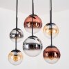 Gastor Hanglamp, Kogellampje, Hanglamp Amber, Chroom, Duidelijk, Koperkleurig, Rookkleurig, 6-lichts