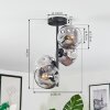 Ripoll Plafondlamp, Kogellampje Duidelijk, Rookkleurig, 4-lichts