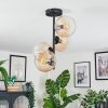 Koyoto Plafondlamp, Kogellampje 32 cm Amber, Duidelijk, 4-lichts