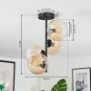 Koyoto Plafondlamp, Kogellampje 32 cm Amber, Duidelijk, 4-lichts