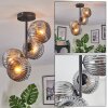 Ripoll Plafondlamp, Kogellampje Rookkleurig, 4-lichts