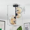 Ripoll Plafondlamp, Kogellampje Amber, Duidelijk, 4-lichts