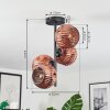 Ripoll Plafondlamp, Kogellampje Koperkleurig, 4-lichts