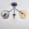 Ripoll Plafondlamp, Kogellampje Amber, Duidelijk, Rookkleurig, 3-lichts