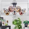 Koyoto Plafondlamp, Kogellampje 82 cm Goud, Duidelijk, Koperkleurig, Rookkleurig, 7-lichts