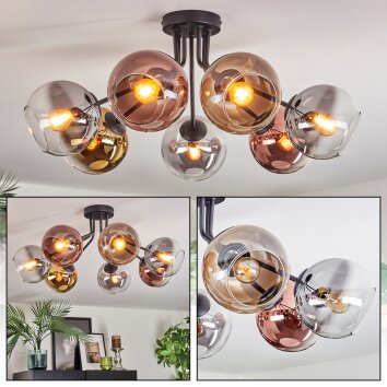 Koyoto Plafondlamp, Kogellampje 82 cm Goud, Duidelijk, Koperkleurig, Rookkleurig, 7-lichts