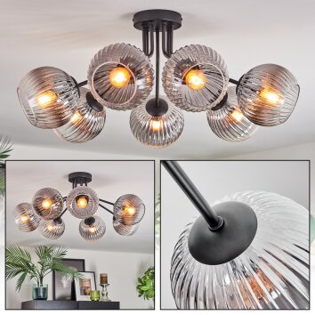 Koyoto Plafondlamp, Kogellampje 82 cm Duidelijk, Rookkleurig, 7-lichts