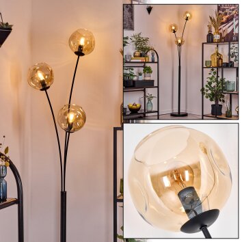 Ripoll Kogellampje, Staande lamp Amber, 3-lichts