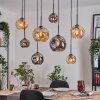 Ripoll Hanglamp, Kogellampje, Hanglamp Natuurlijke kleuren, Zwart, 8-lichts