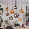 Ripoll Hanglamp, Kogellampje, Hanglamp Natuurlijke kleuren, Zwart, 8-lichts