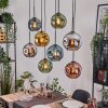 Ripoll Hanglamp, Kogellampje, Hanglamp Natuurlijke kleuren, Zwart, 8-lichts