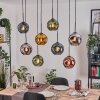Ripoll Hanglamp, Kogellampje, Hanglamp Natuurlijke kleuren, Zwart, 8-lichts