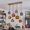 Ripoll Hanglamp, Kogellampje, Hanglamp Natuurlijke kleuren, Zwart, 8-lichts