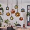 Ripoll Hanglamp, Kogellampje, Hanglamp Natuurlijke kleuren, Zwart, 8-lichts