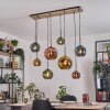 Ripoll Hanglamp, Kogellampje, Hanglamp Natuurlijke kleuren, Zwart, 8-lichts