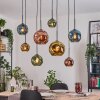 Ripoll Hanglamp, Kogellampje, Hanglamp Natuurlijke kleuren, Zwart, 8-lichts