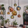 Ripoll Hanglamp, Kogellampje, Hanglamp Natuurlijke kleuren, Zwart, 8-lichts