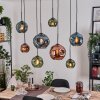 Ripoll Hanglamp, Kogellampje, Hanglamp Natuurlijke kleuren, Zwart, 8-lichts