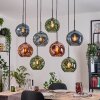 Ripoll Hanglamp, Kogellampje, Hanglamp Natuurlijke kleuren, Zwart, 8-lichts