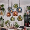 Ripoll Hanglamp, Kogellampje, Hanglamp Natuurlijke kleuren, Zwart, 8-lichts