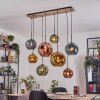 Ripoll Hanglamp, Kogellampje, Hanglamp Natuurlijke kleuren, Zwart, 8-lichts
