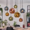 Ripoll Hanglamp, Kogellampje, Hanglamp Natuurlijke kleuren, Zwart, 8-lichts