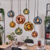 Ripoll Hanglamp, Kogellampje, Hanglamp Natuurlijke kleuren, Zwart, 8-lichts