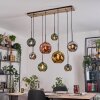 Ripoll Hanglamp, Kogellampje, Hanglamp Natuurlijke kleuren, Zwart, 8-lichts