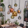 Ripoll Hanglamp, Kogellampje, Hanglamp Natuurlijke kleuren, Zwart, 8-lichts