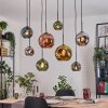 Ripoll Hanglamp, Kogellampje, Hanglamp Natuurlijke kleuren, Zwart, 8-lichts