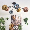 Ripoll Plafondlamp, Kogellampje Blauw, Goud, Koperkleurig, 6-lichts