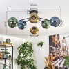 Ripoll Plafondlamp, Kogellampje Blauw, Goud, Groen, 6-lichts