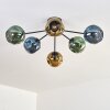Ripoll Plafondlamp, Kogellampje Blauw, Goud, Groen, 6-lichts