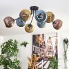 Koyoto Plafondlamp, Kogellampje 85 cm Blauw, Goud, Koperkleurig, 8-lichts