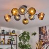 Koyoto Plafondlamp, Kogellampje 85 cm Blauw, Goud, Koperkleurig, 8-lichts