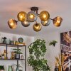 Koyoto Plafondlamp, Kogellampje 85 cm Blauw, Goud, Koperkleurig, 8-lichts