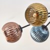 Koyoto Plafondlamp, Kogellampje 85 cm Blauw, Goud, Koperkleurig, 8-lichts
