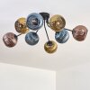 Koyoto Plafondlamp, Kogellampje 85 cm Blauw, Goud, Koperkleurig, 8-lichts